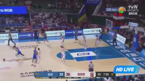 Poster siaran Seoul Samsung Thunders VS Anyang JungKwanJang Red Boosters