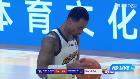 Poster siaran Xinjiang Flying Tigers VS Zhejiang Guangsha Lions