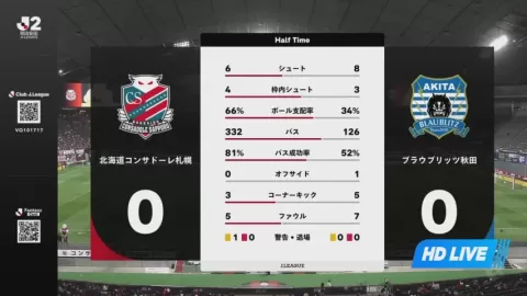 Poster siaran Hokkaido Consadole Sapporo VS Blaublitz Akita